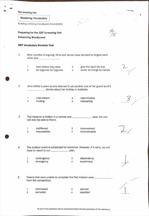 GEP General English Materials: Paper 1, A comprehension passage.