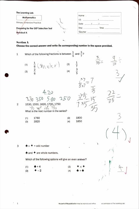 GEP General Math Materials: Paper 2, Another paper from the set.