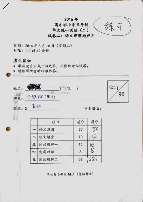 P5 Higher Chinese Materials: Paper 2, Another paper from the set.